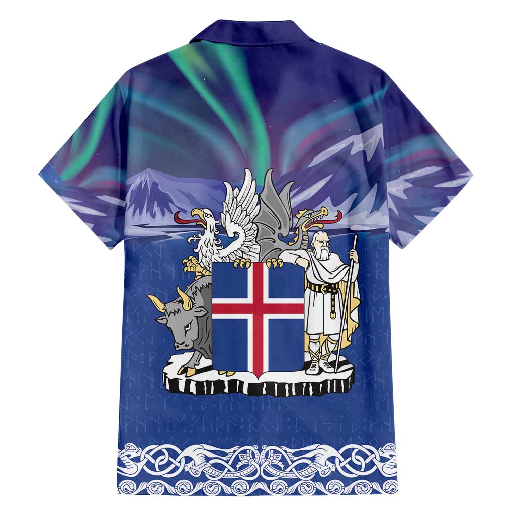 Iceland Family Matching Off Shoulder Maxi Dress and Hawaiian Shirt Icelandic Landscape Northern Lights