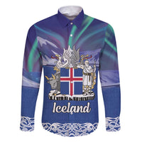 Iceland Family Matching Short Sleeve Bodycon Dress and Hawaiian Shirt Icelandic Landscape Northern Lights