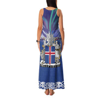 Iceland Family Matching Tank Maxi Dress and Hawaiian Shirt Icelandic Landscape Northern Lights