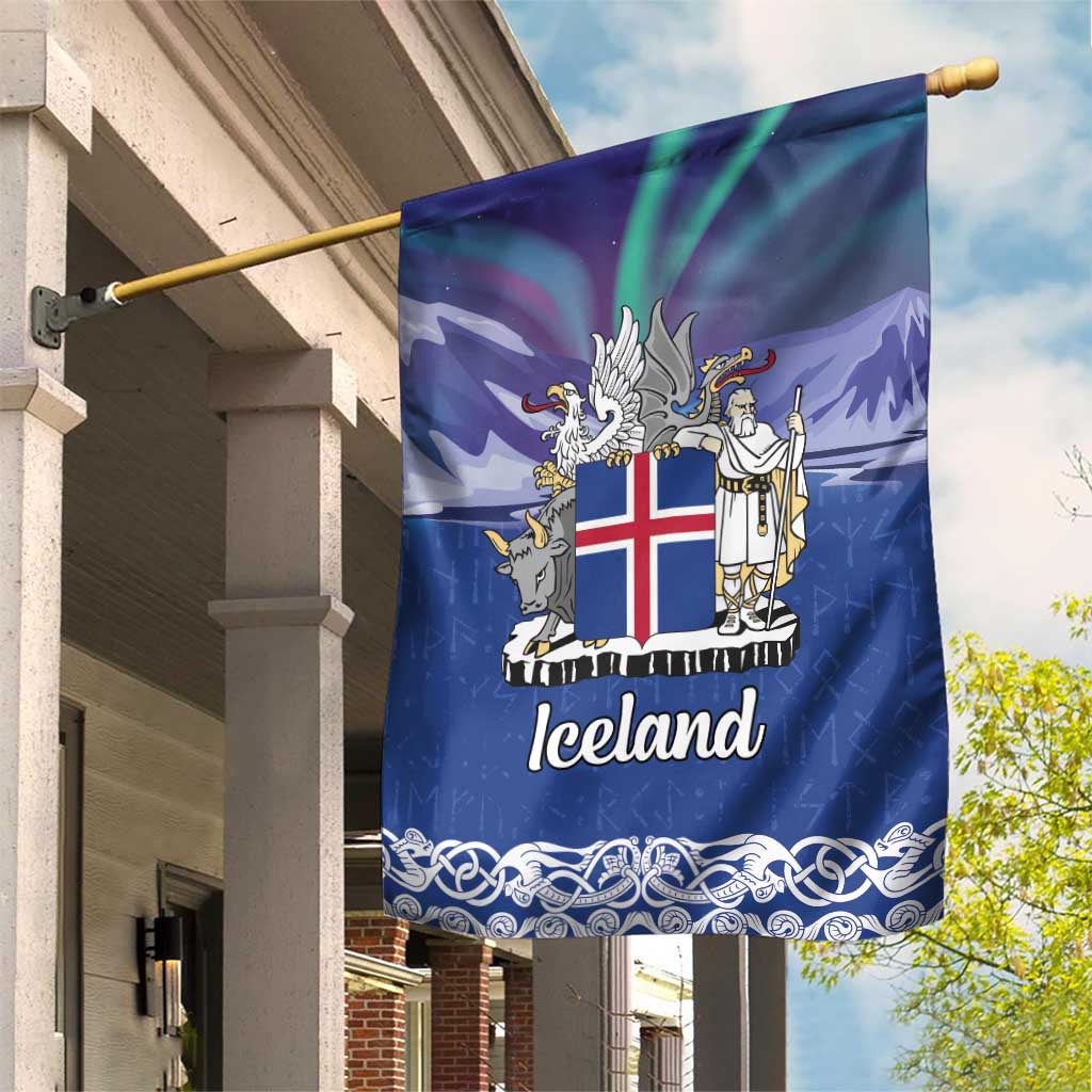 Iceland Garden Flag Icelandic Landscape Northern Lights