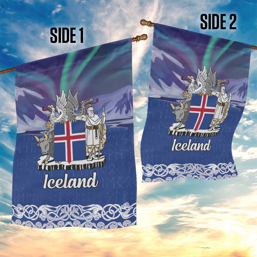 Iceland Garden Flag Icelandic Landscape Northern Lights