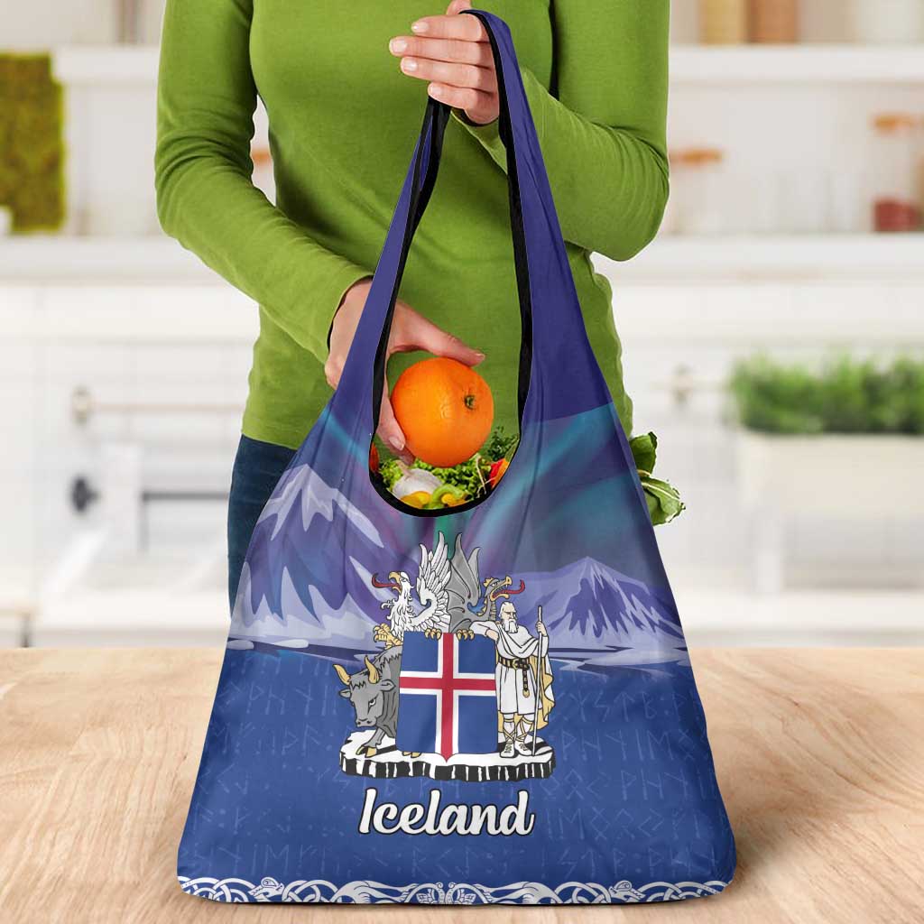 Iceland Grocery Bag Icelandic Landscape Northern Lights