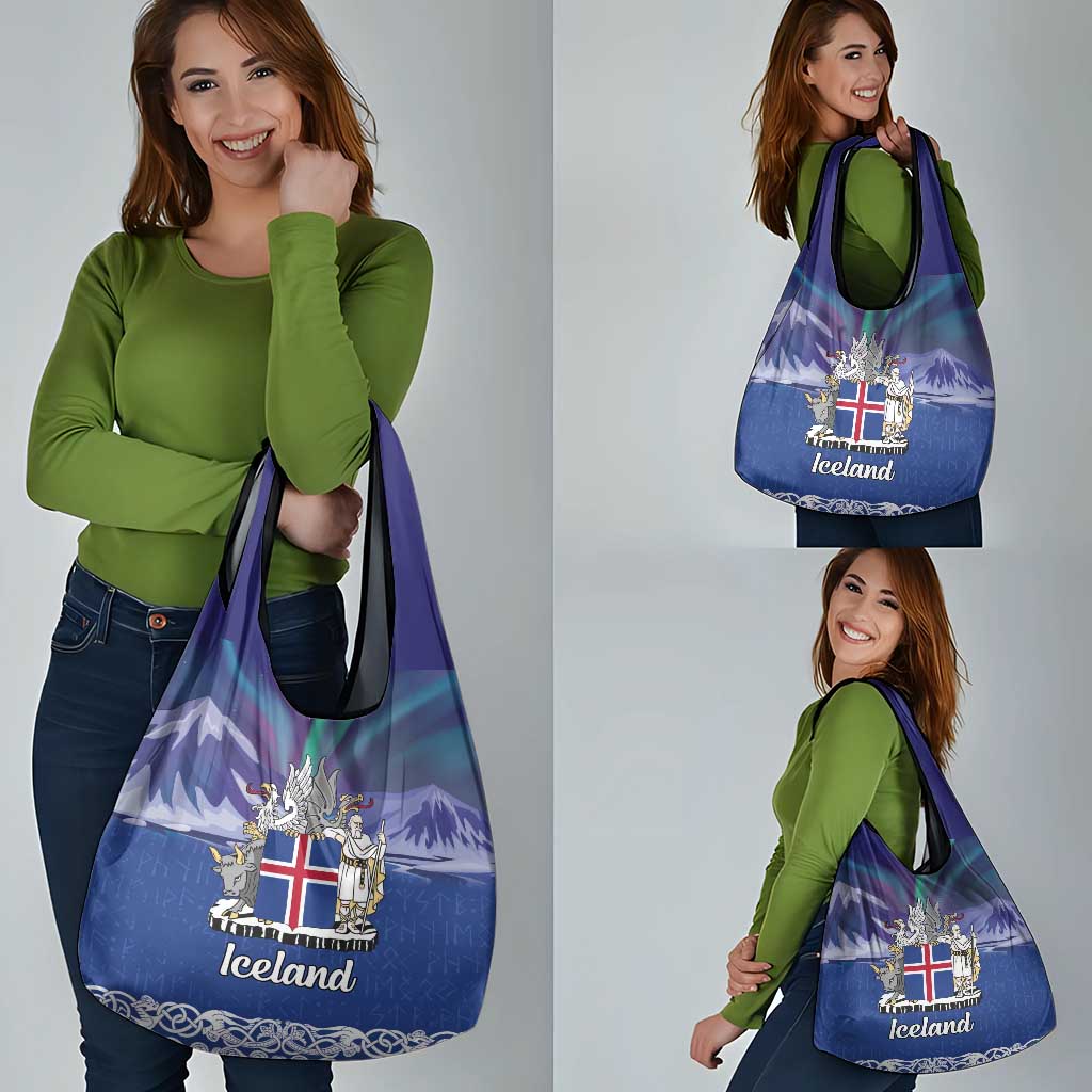 Iceland Grocery Bag Icelandic Landscape Northern Lights