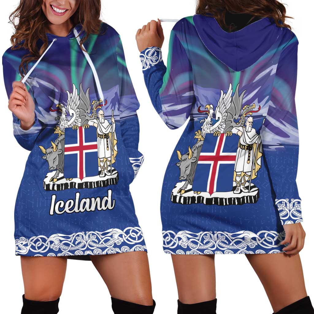 Iceland Hoodie Dress Icelandic Landscape Northern Lights