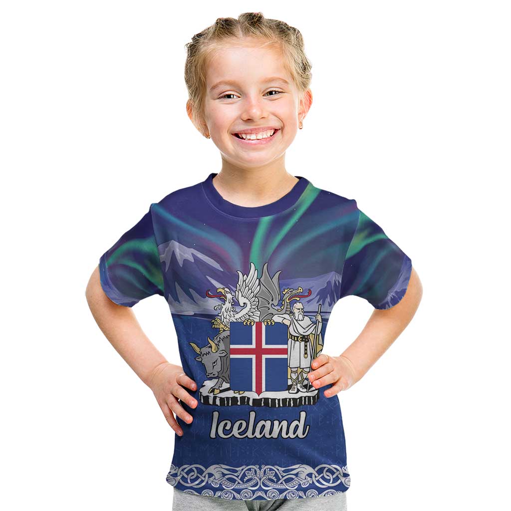 Iceland Kid T Shirt Icelandic Landscape Northern Lights