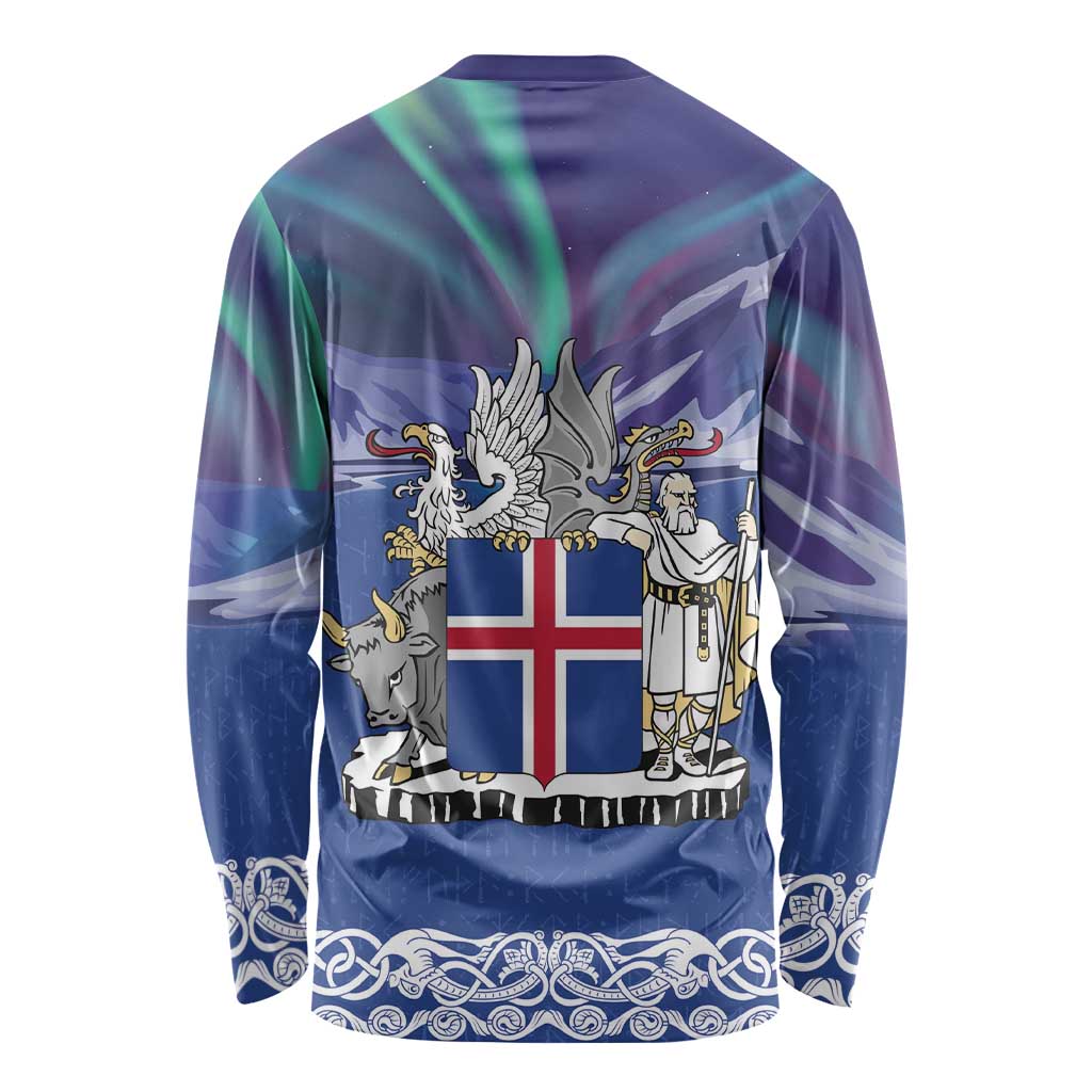 Iceland Long Sleeve Shirt Icelandic Landscape Northern Lights