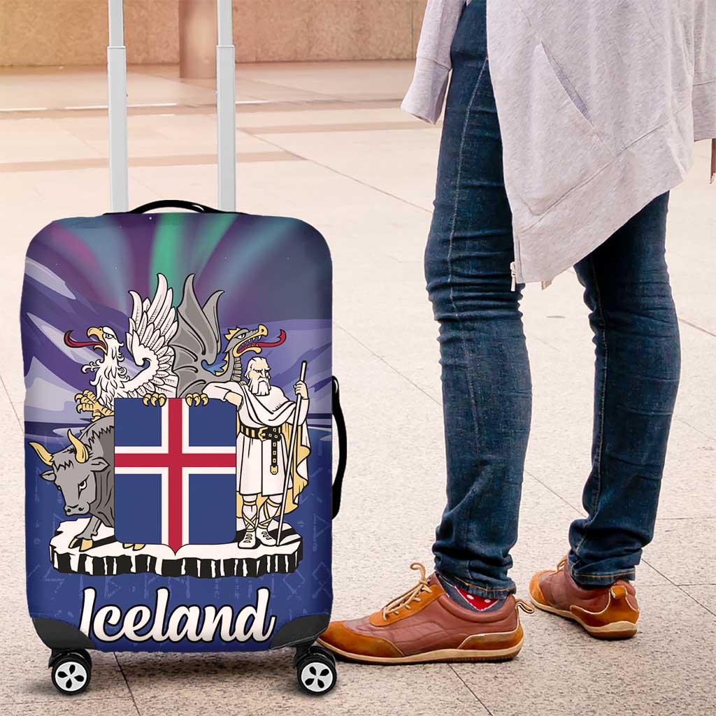 Iceland Luggage Cover Icelandic Landscape Northern Lights