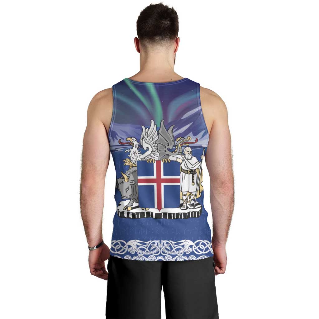 Iceland Men Tank Top Icelandic Landscape Northern Lights