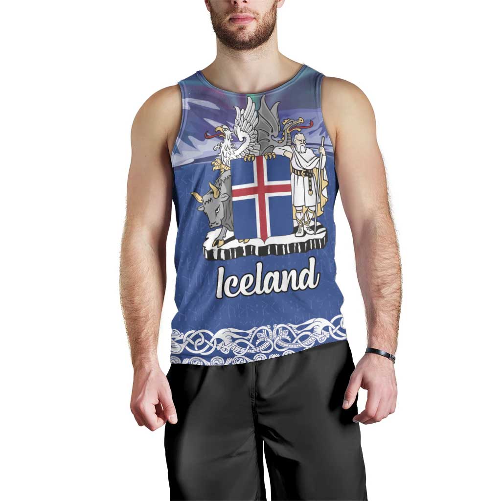 Iceland Men Tank Top Icelandic Landscape Northern Lights