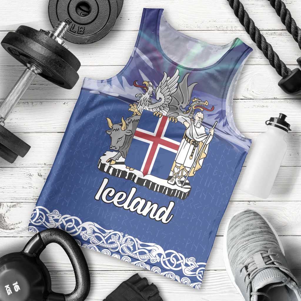 Iceland Men Tank Top Icelandic Landscape Northern Lights