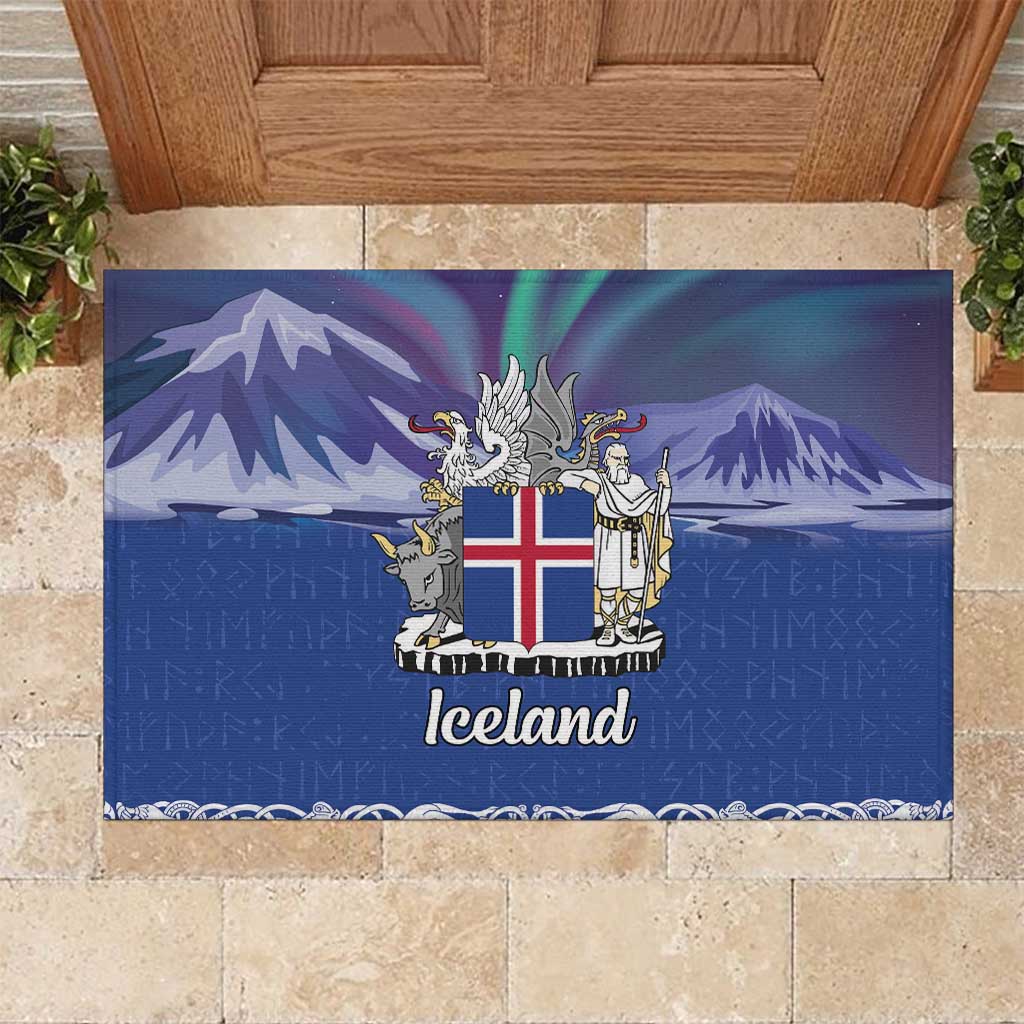 Iceland Rubber Doormat Icelandic Landscape Northern Lights