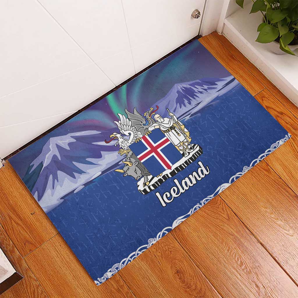 Iceland Rubber Doormat Icelandic Landscape Northern Lights