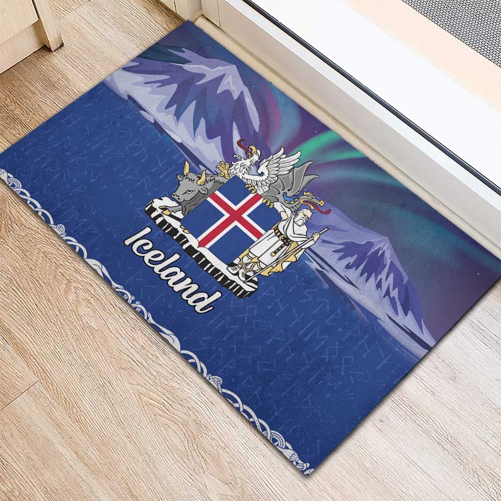 Iceland Rubber Doormat Icelandic Landscape Northern Lights