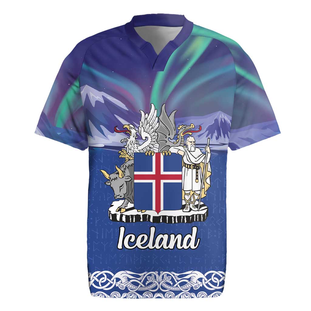 Iceland Rugby Jersey Icelandic Landscape Northern Lights