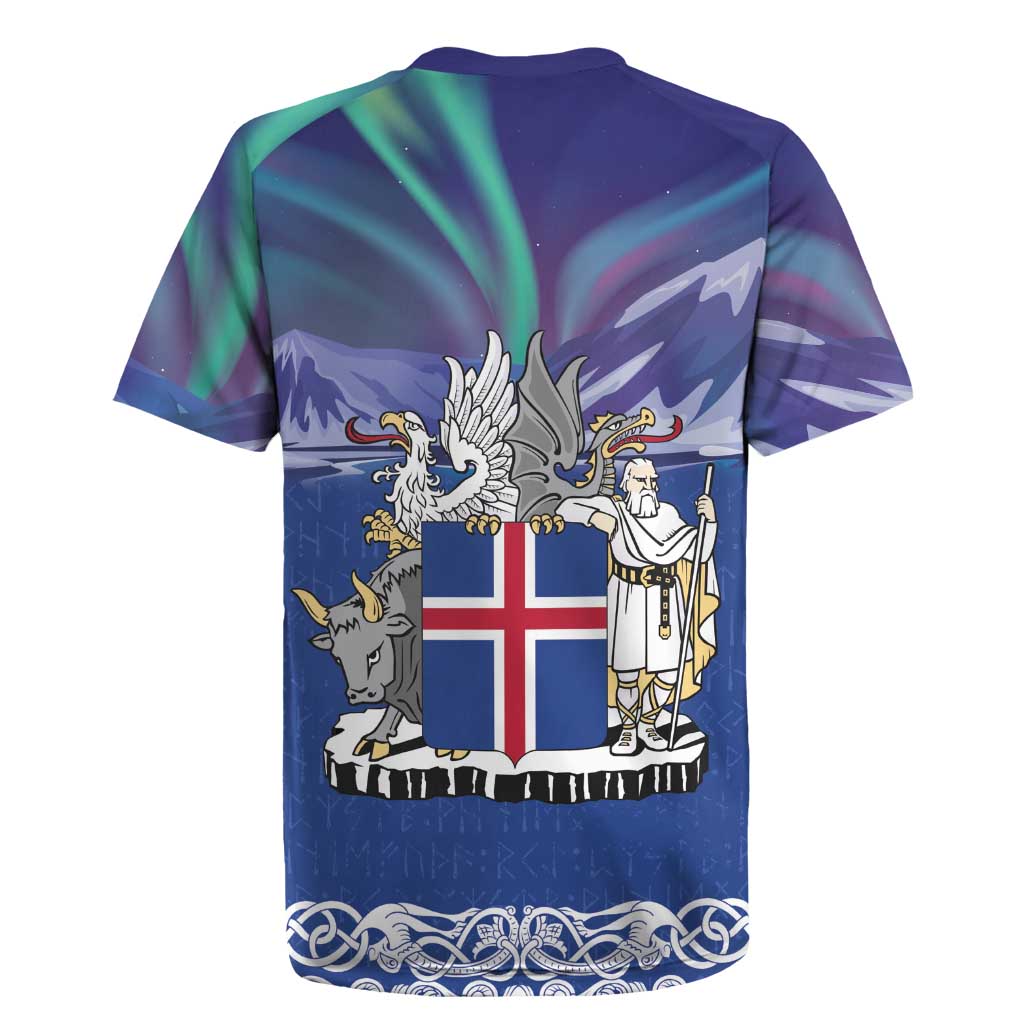 Iceland Rugby Jersey Icelandic Landscape Northern Lights