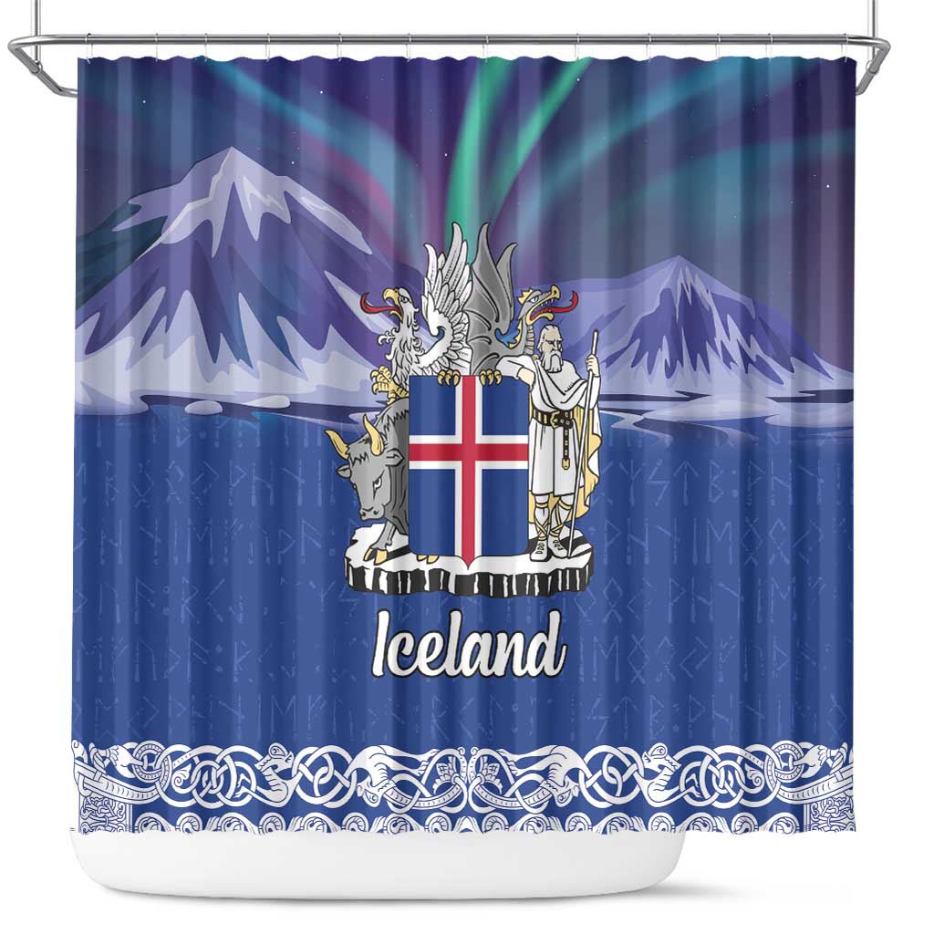 Iceland Shower Curtain Icelandic Landscape Northern Lights