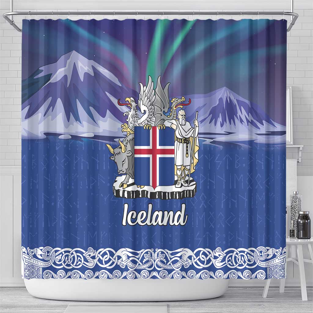 Iceland Shower Curtain Icelandic Landscape Northern Lights
