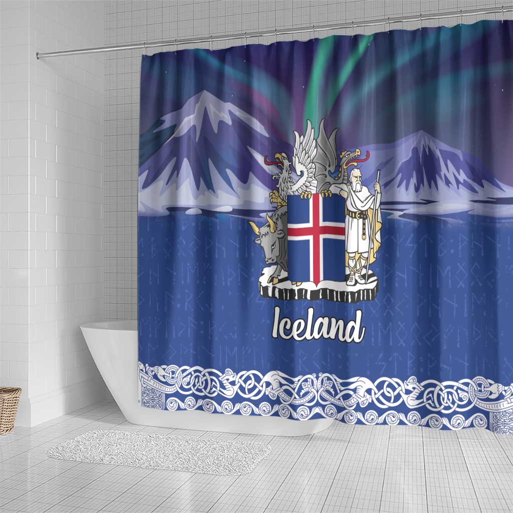 Iceland Shower Curtain Icelandic Landscape Northern Lights