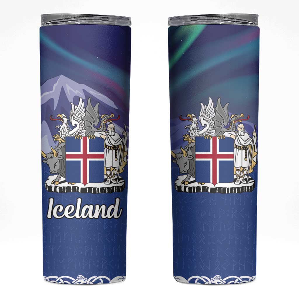 Iceland Skinny Tumbler Icelandic Landscape Northern Lights