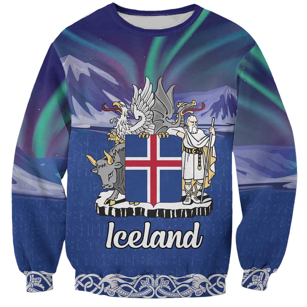 Iceland Sweatshirt Icelandic Landscape Northern Lights