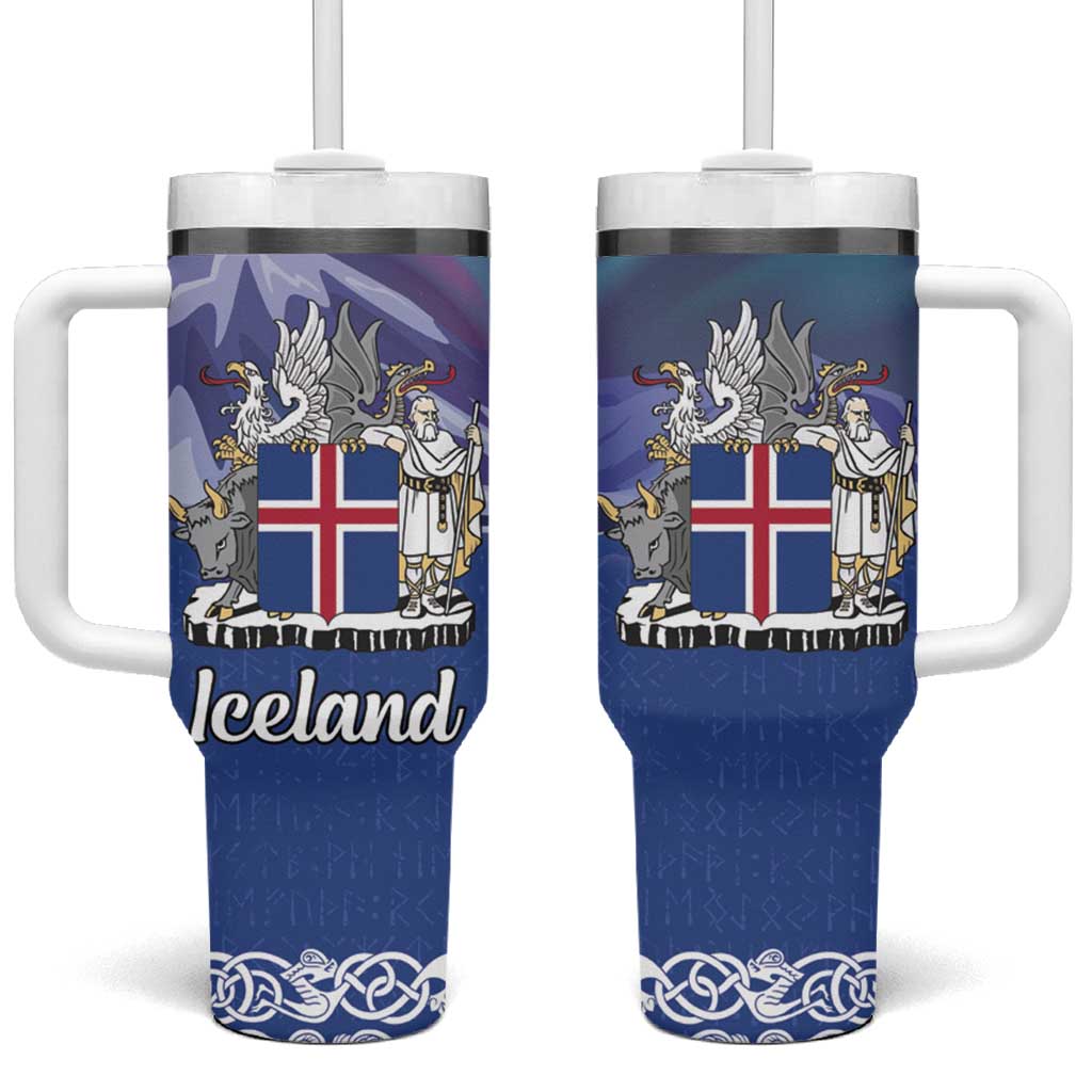Iceland Tumbler With Handle Icelandic Landscape Northern Lights