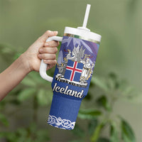 Iceland Tumbler With Handle Icelandic Landscape Northern Lights