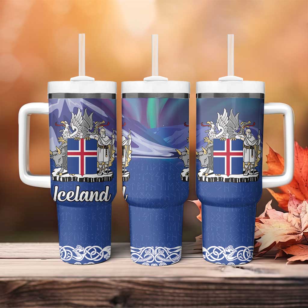Iceland Tumbler With Handle Icelandic Landscape Northern Lights