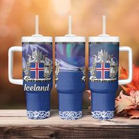 Iceland Tumbler With Handle Icelandic Landscape Northern Lights