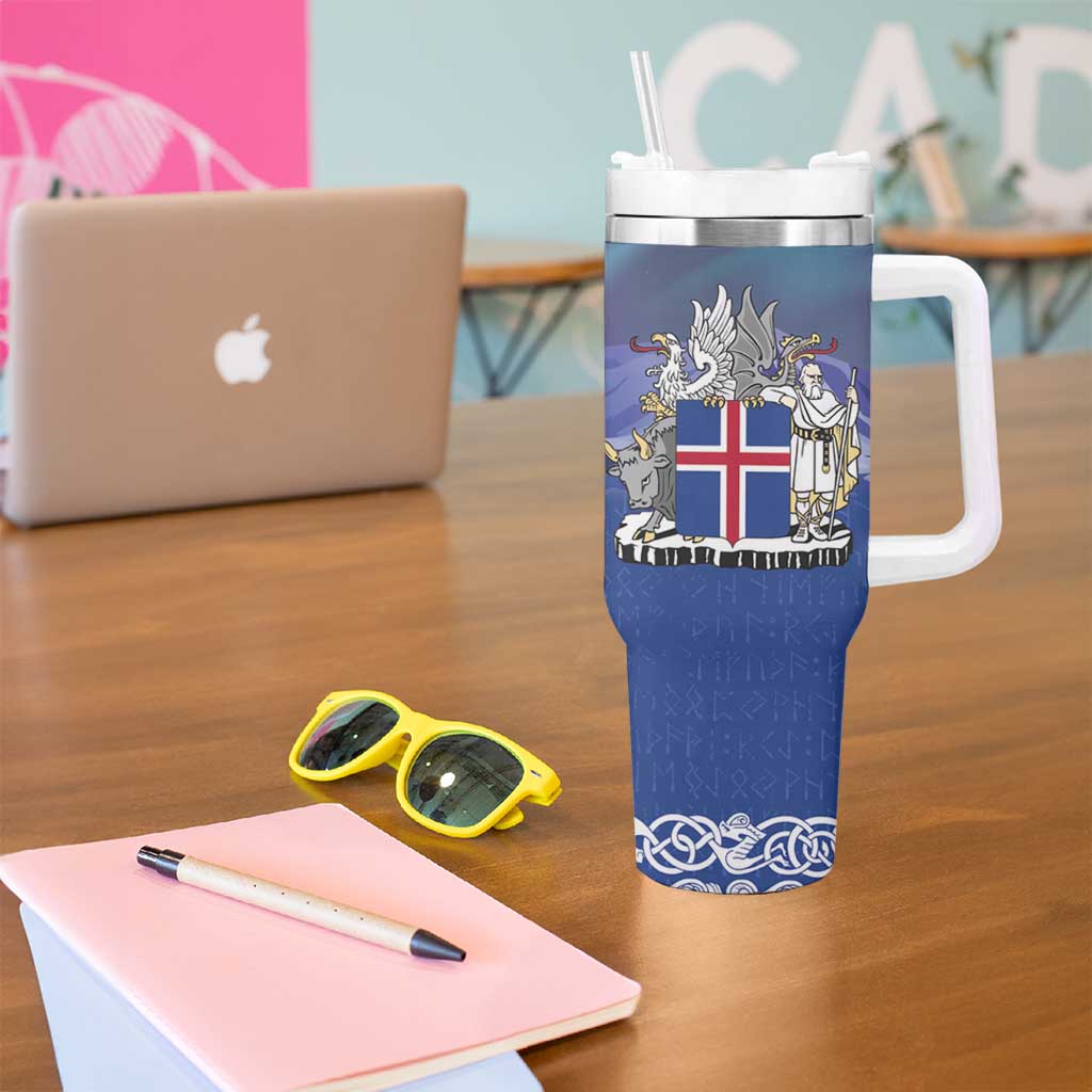 Iceland Tumbler With Handle Icelandic Landscape Northern Lights