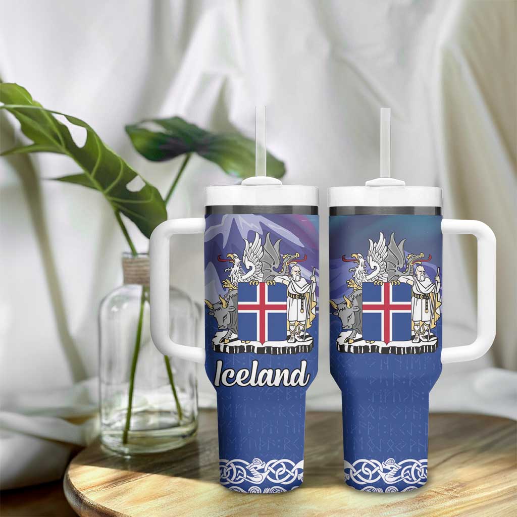 Iceland Tumbler With Handle Icelandic Landscape Northern Lights