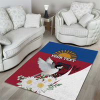 Personalized Latvia Area Rug White Wagtail Dievs Sveti Latviju