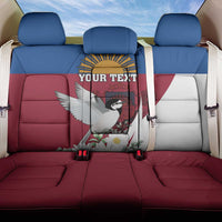 Personalized Latvia Back Car Seat Cover White Wagtail Dievs Sveti Latviju