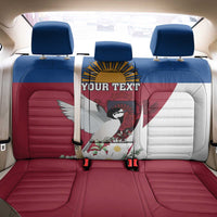 Personalized Latvia Back Car Seat Cover White Wagtail Dievs Sveti Latviju