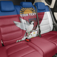 Personalized Latvia Back Car Seat Cover White Wagtail Dievs Sveti Latviju