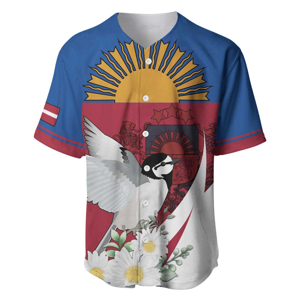 Personalized Latvia Baseball Jersey White Wagtail Dievs Sveti Latviju