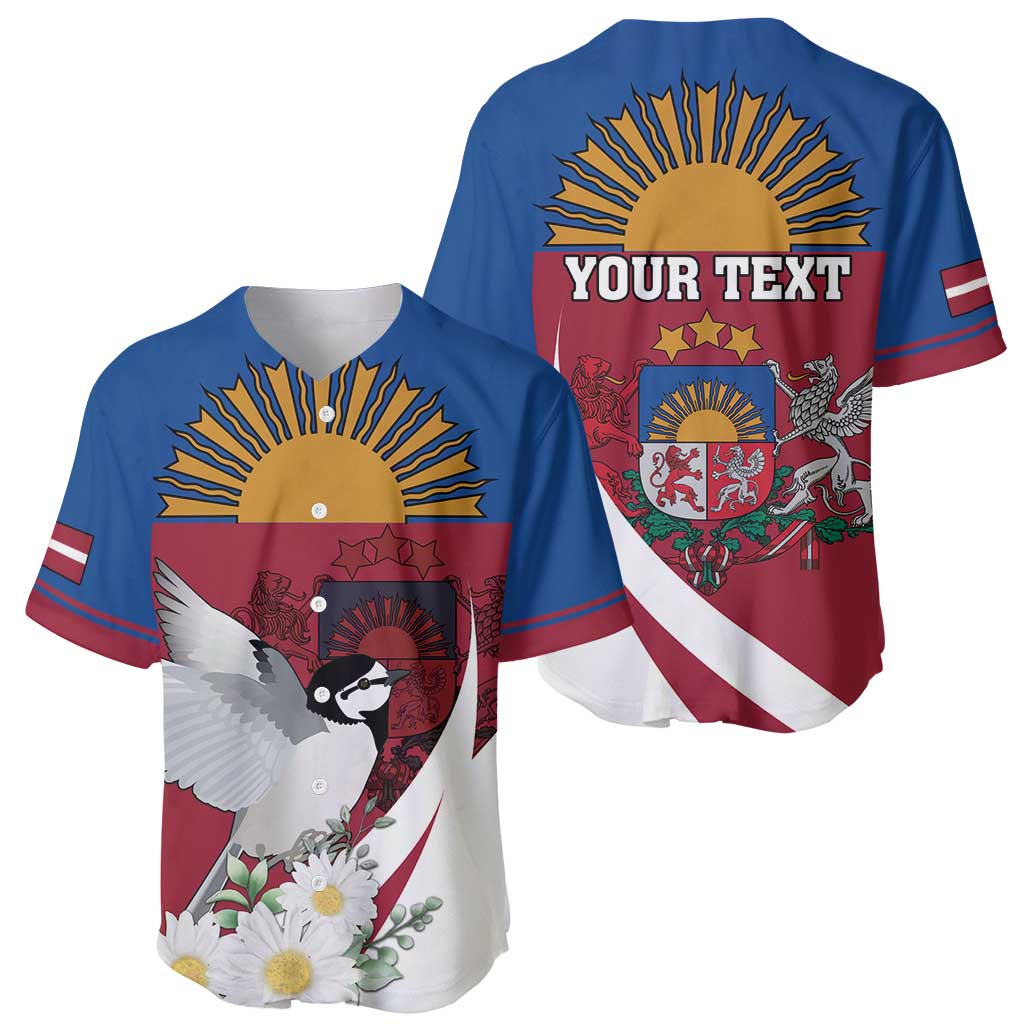 Personalized Latvia Baseball Jersey White Wagtail Dievs Sveti Latviju