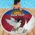 Personalized Latvia Beach Blanket White Wagtail Dievs Sveti Latviju