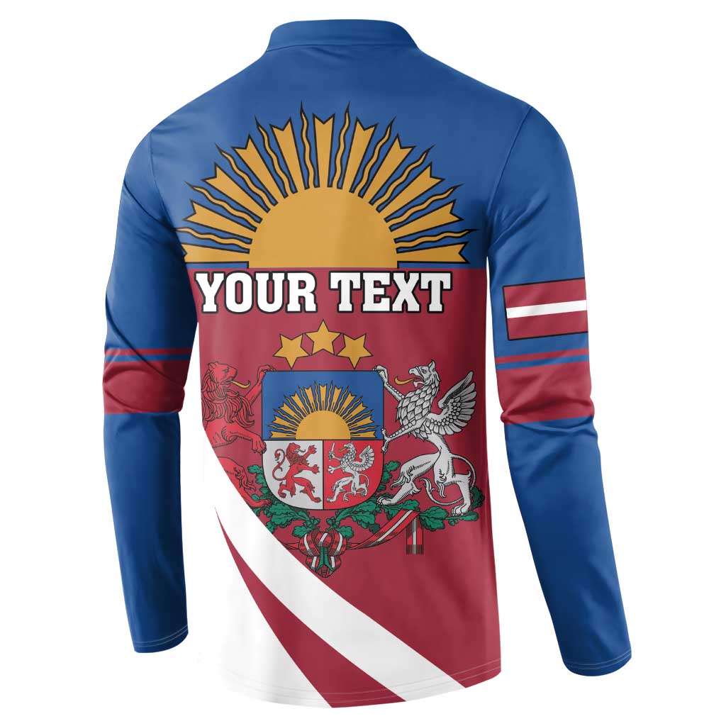 Personalized Latvia Button Sweatshirt White Wagtail Dievs Sveti Latviju