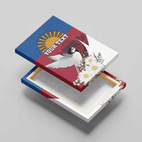 Personalized Latvia Canvas Wall Art White Wagtail Dievs Sveti Latviju