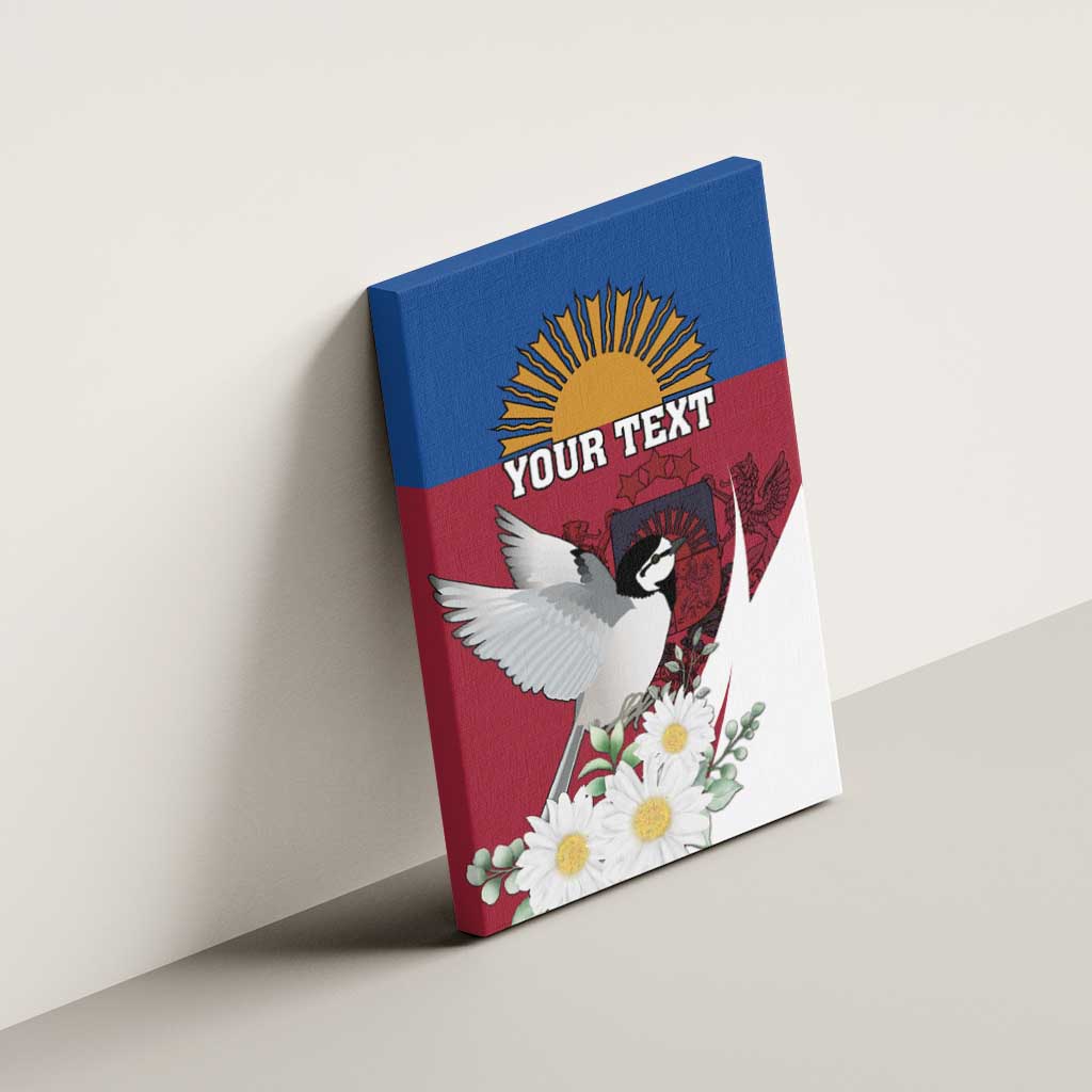 Personalized Latvia Canvas Wall Art White Wagtail Dievs Sveti Latviju