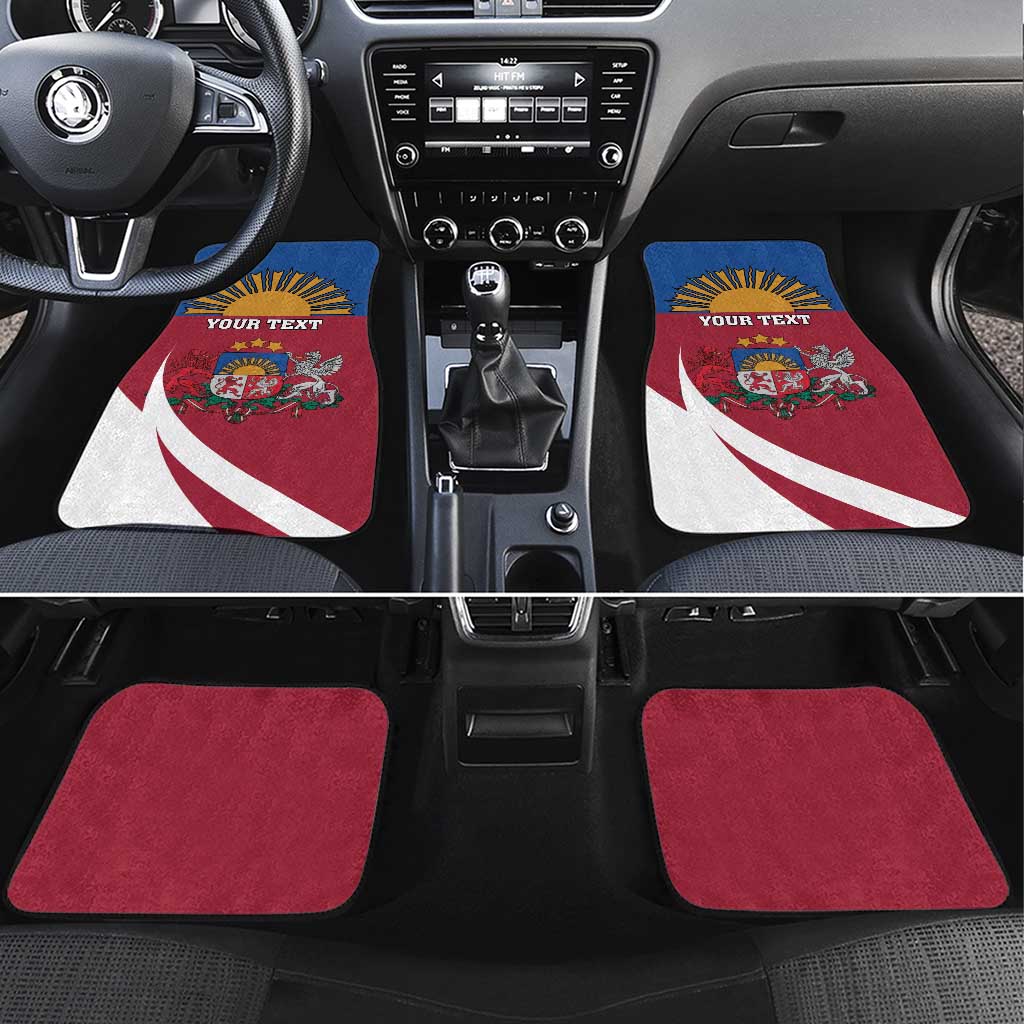 Personalized Latvia Car Mats White Wagtail Dievs Sveti Latviju