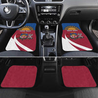Personalized Latvia Car Mats White Wagtail Dievs Sveti Latviju
