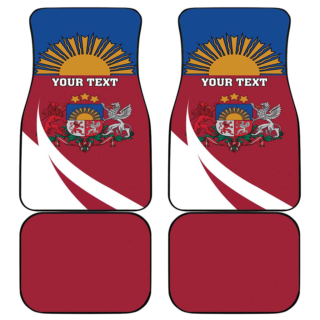 Personalized Latvia Car Mats White Wagtail Dievs Sveti Latviju