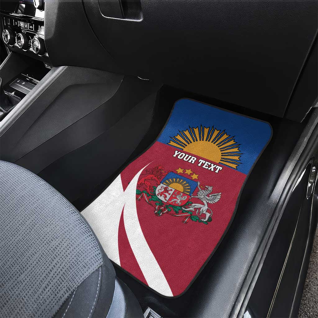Personalized Latvia Car Mats White Wagtail Dievs Sveti Latviju