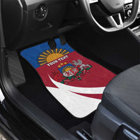 Personalized Latvia Car Mats White Wagtail Dievs Sveti Latviju