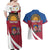 Personalized Latvia Couples Matching Off Shoulder Maxi Dress and Hawaiian Shirt White Wagtail Dievs Sveti Latviju