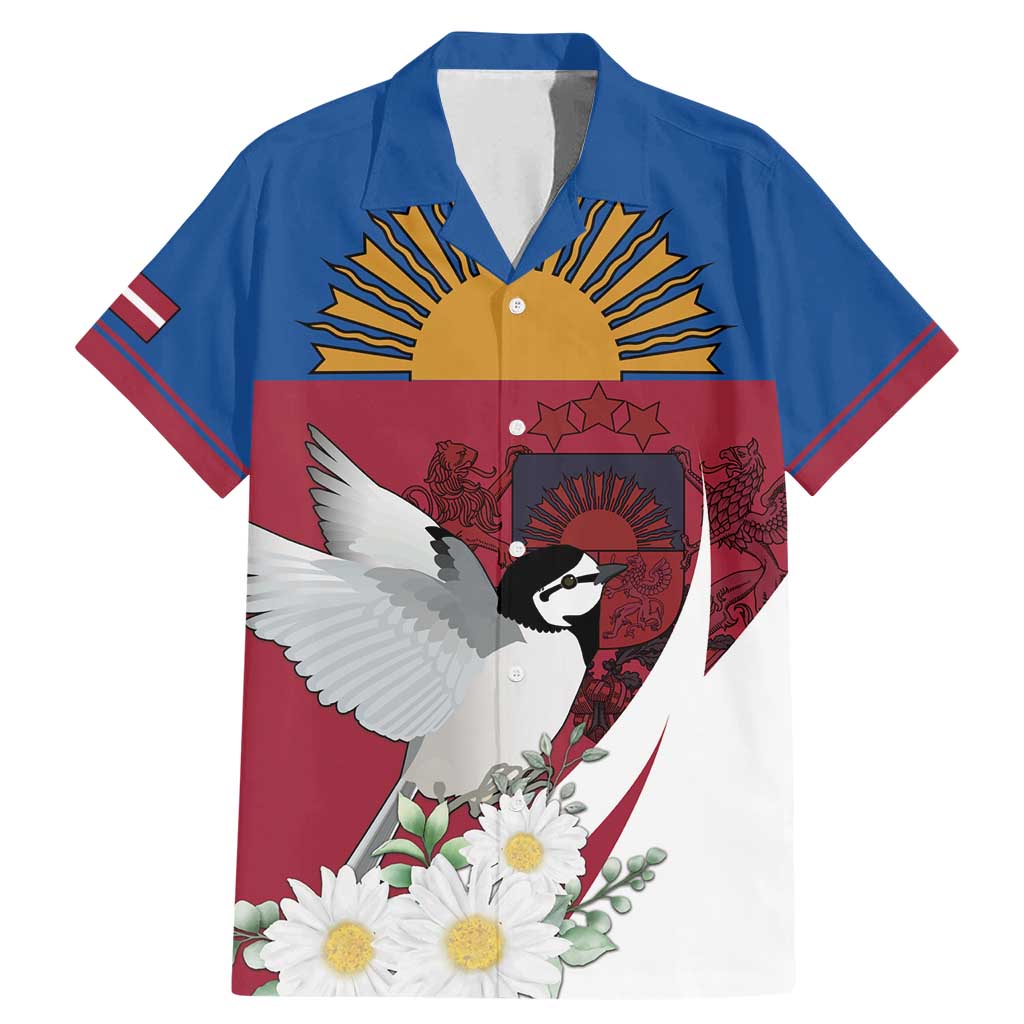 Personalized Latvia Family Matching Mermaid Dress and Hawaiian Shirt White Wagtail Dievs Sveti Latviju