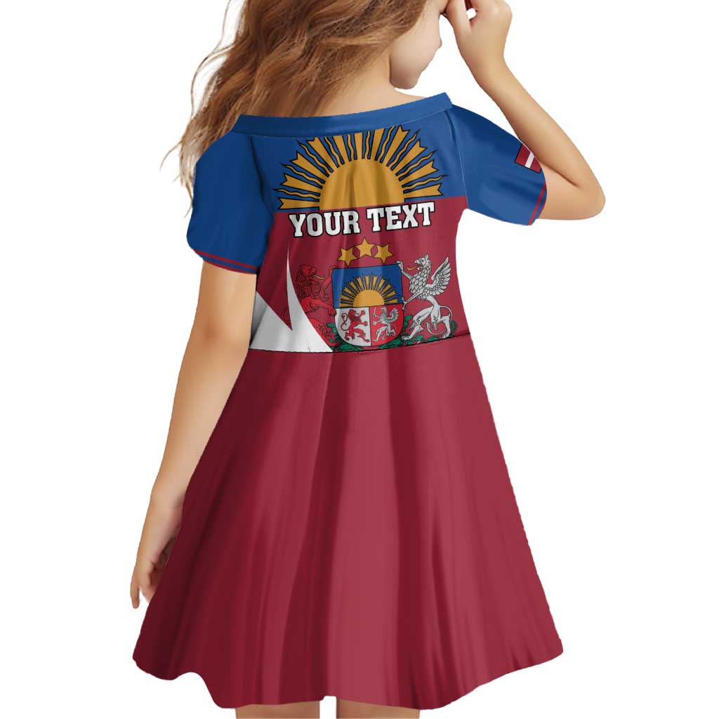 Personalized Latvia Family Matching Off Shoulder Short Dress and Hawaiian Shirt White Wagtail Dievs Sveti Latviju