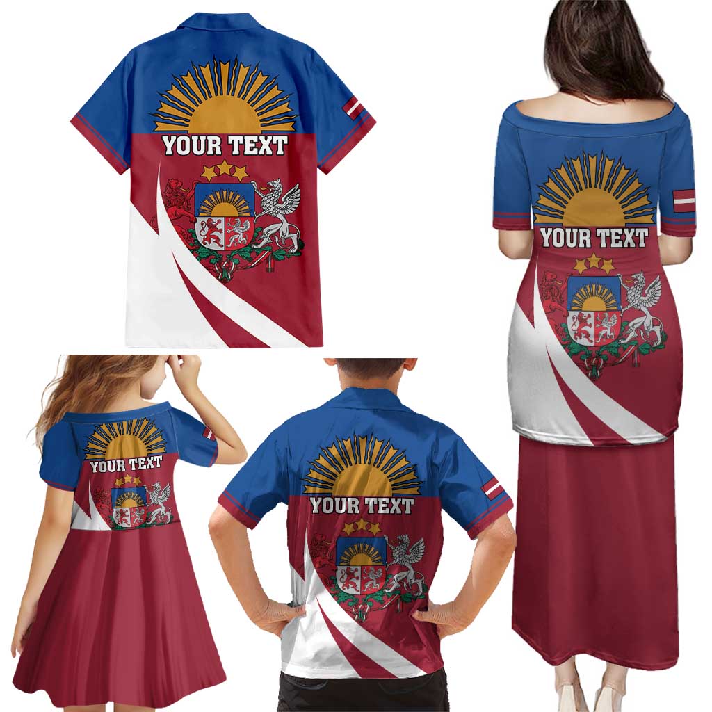 Personalized Latvia Family Matching Puletasi and Hawaiian Shirt White Wagtail Dievs Sveti Latviju