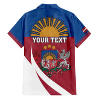 Personalized Latvia Family Matching Short Sleeve Bodycon Dress and Hawaiian Shirt White Wagtail Dievs Sveti Latviju